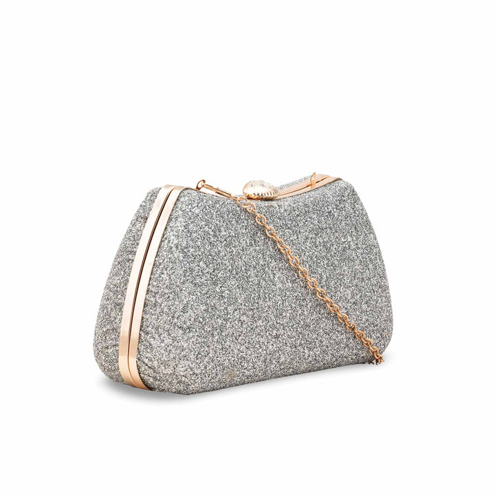 Silver Formal Clutch For Ladies P15705