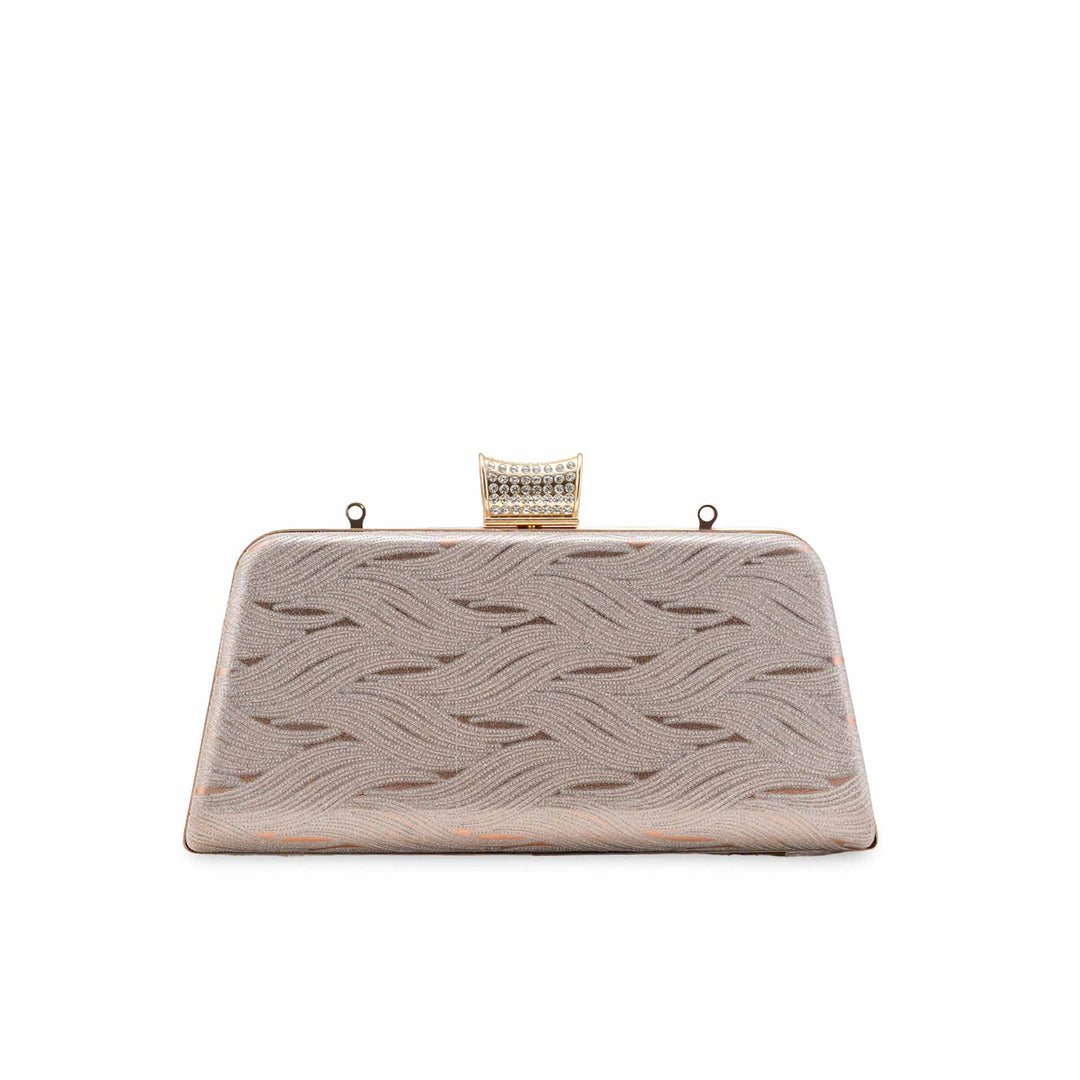 Champagne Women Fancy Clutch P15713