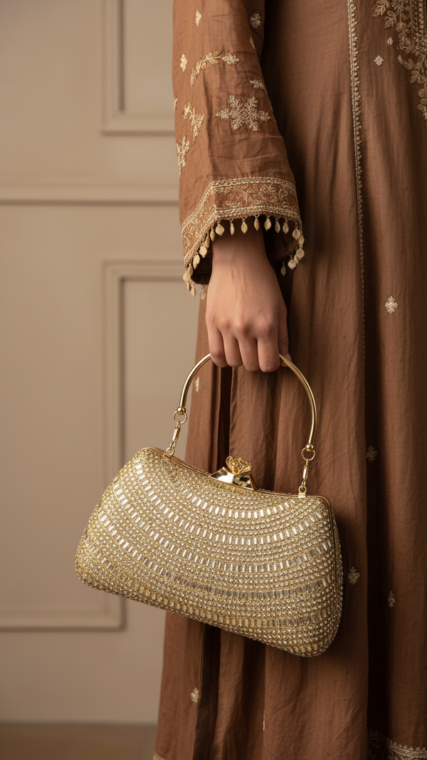 Golden Fancy Clutch P24185