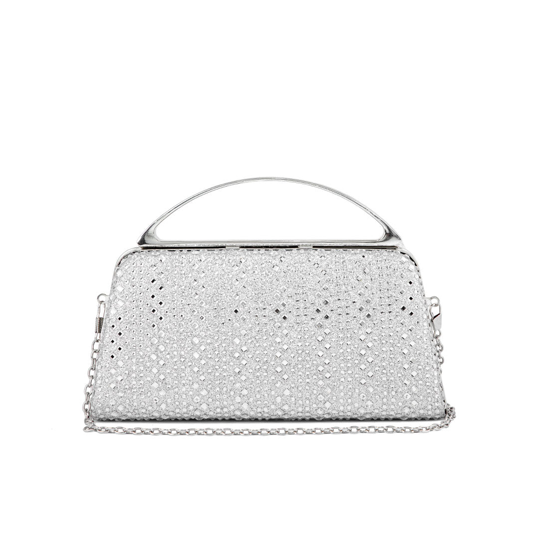 Silver Fancy Clutch P24188