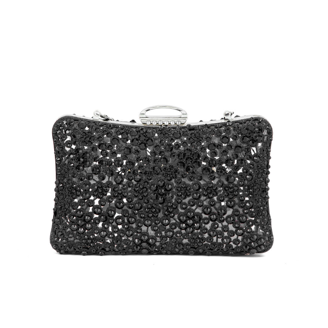 Black Fancy Clutch P24189