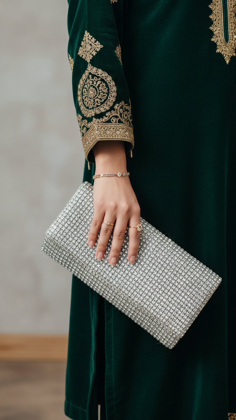 Silver Bridal Clutch P24226