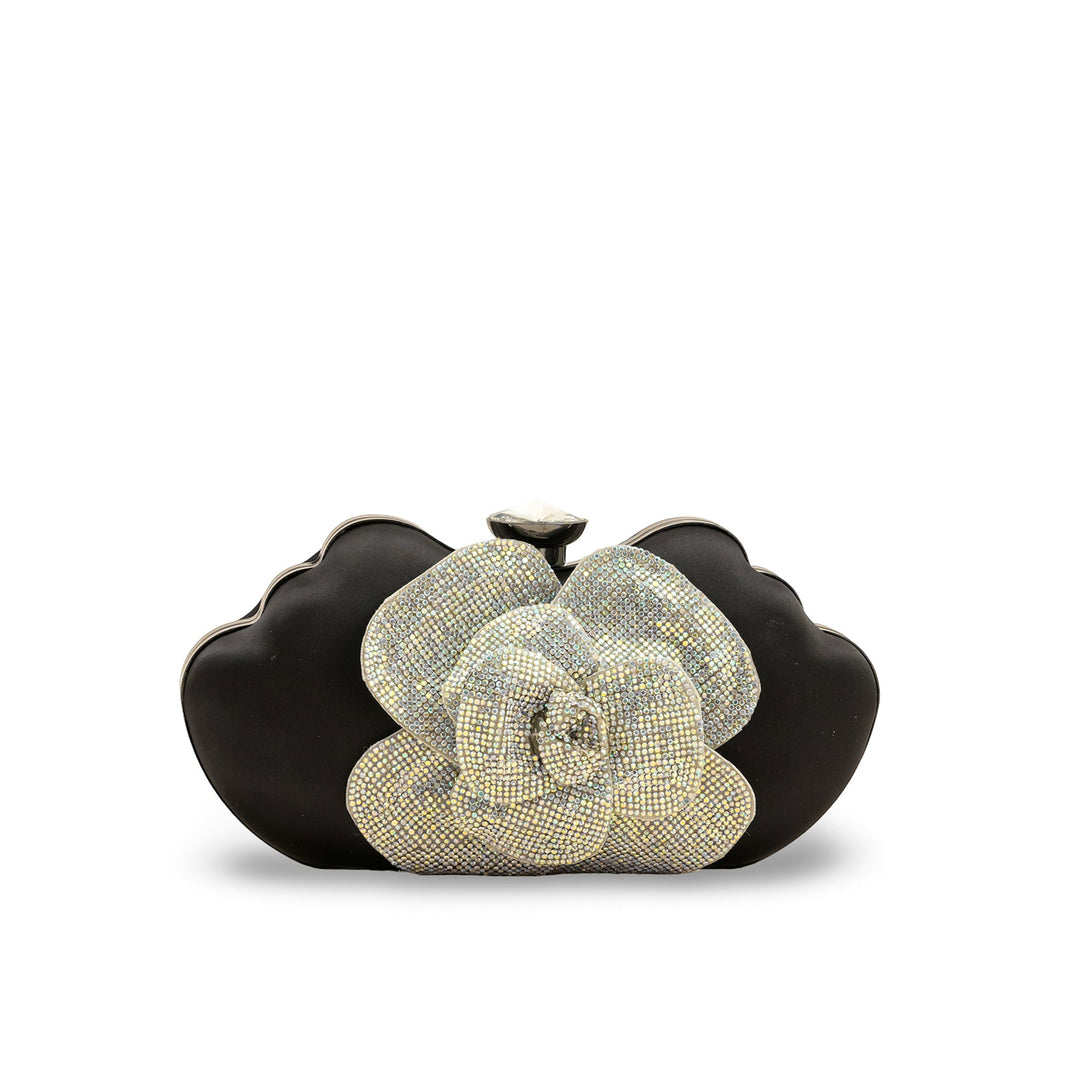 Black Fancy Clutch P24248