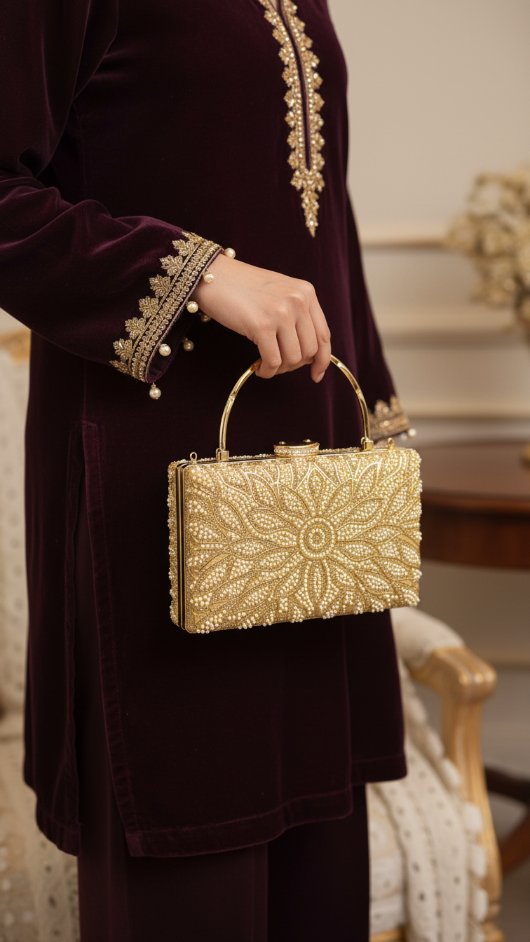 Golden Bridal Clutch p24257
