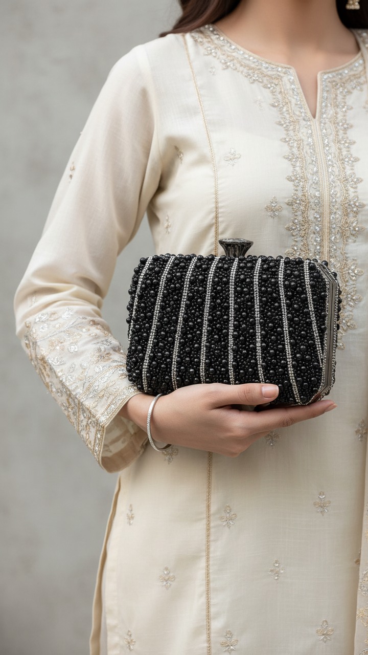 Black Bridal Clutch P24281