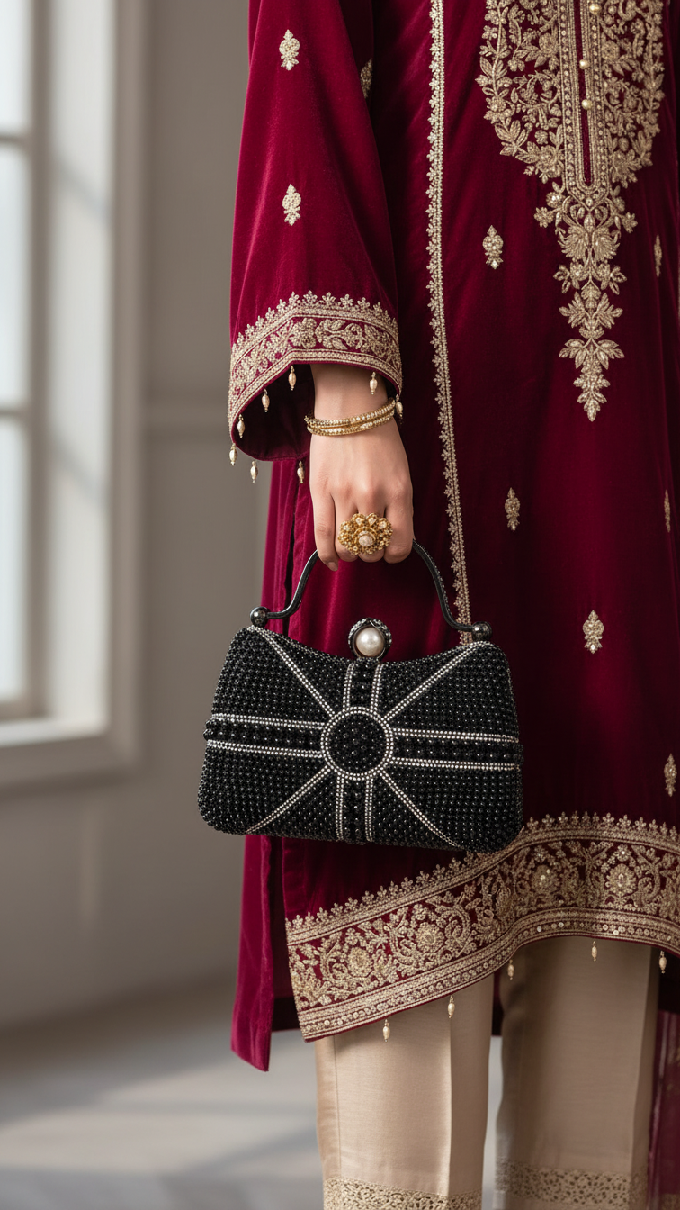 Black Bridal Clutch P24291
