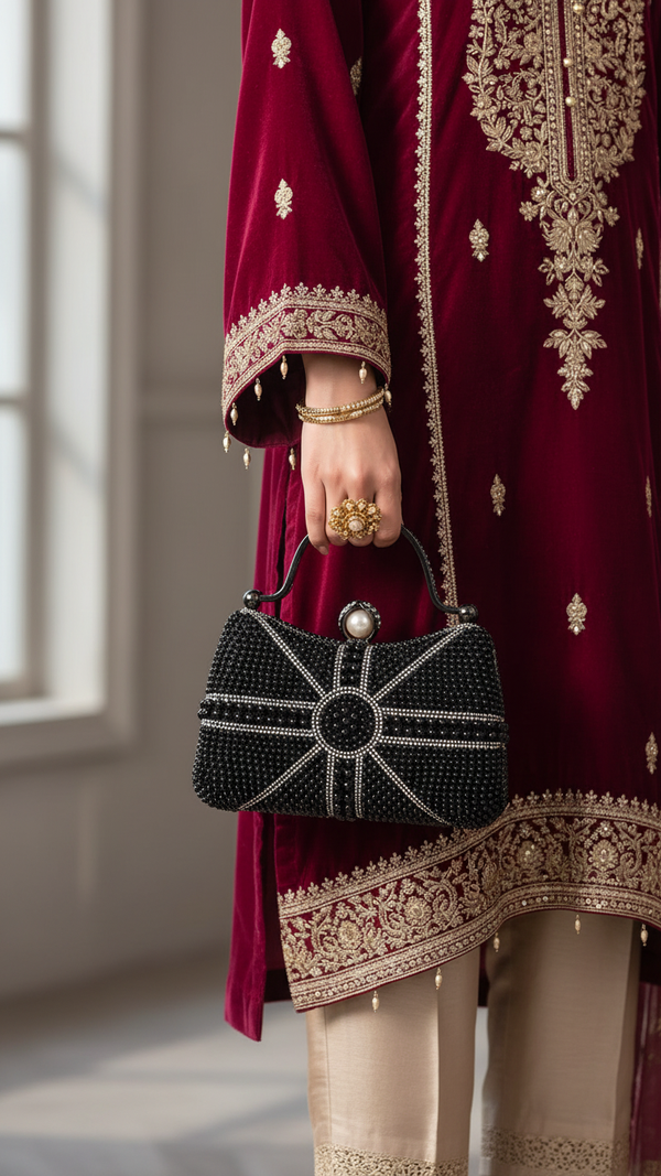 Black Bridal Clutch P24291