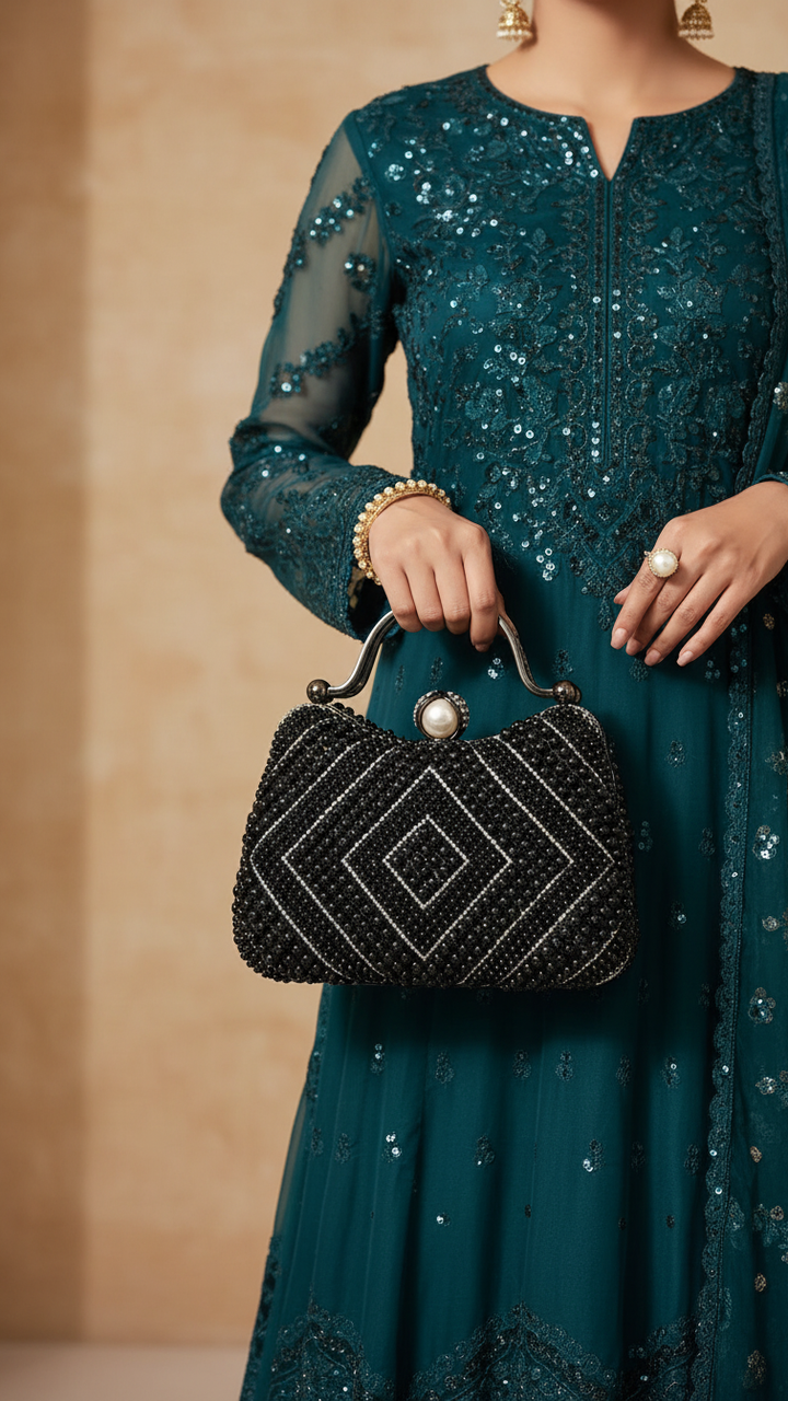 Black Bridal Clutch P24293