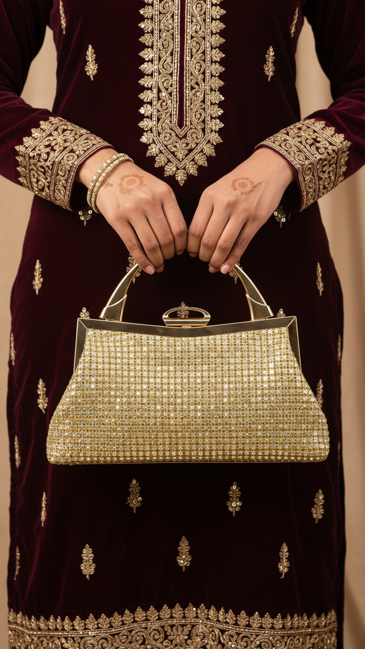 Golden Bridal Clutch p24321