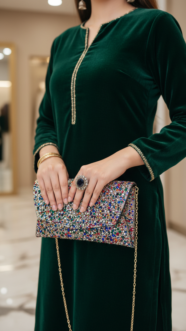 Black Bridal Clutch P24323