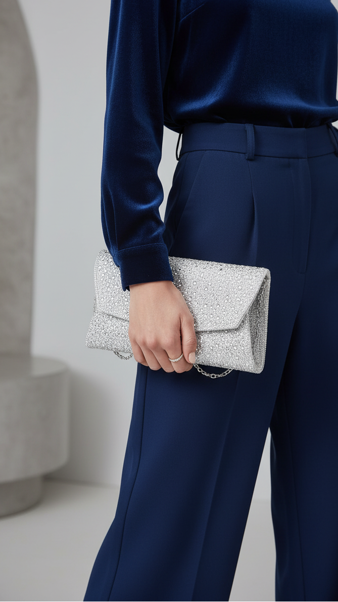 Silver Bridal Clutch P24323