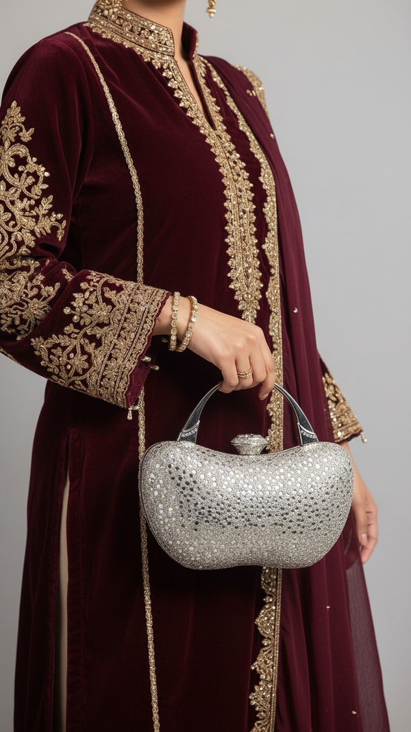Silver Bridal Clutch P24339