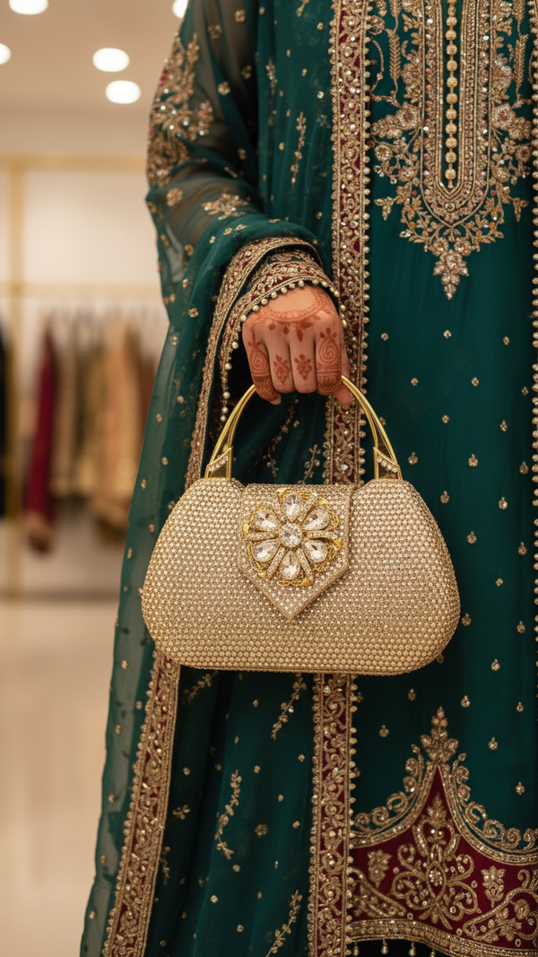Golden Bridal Clutch P24340