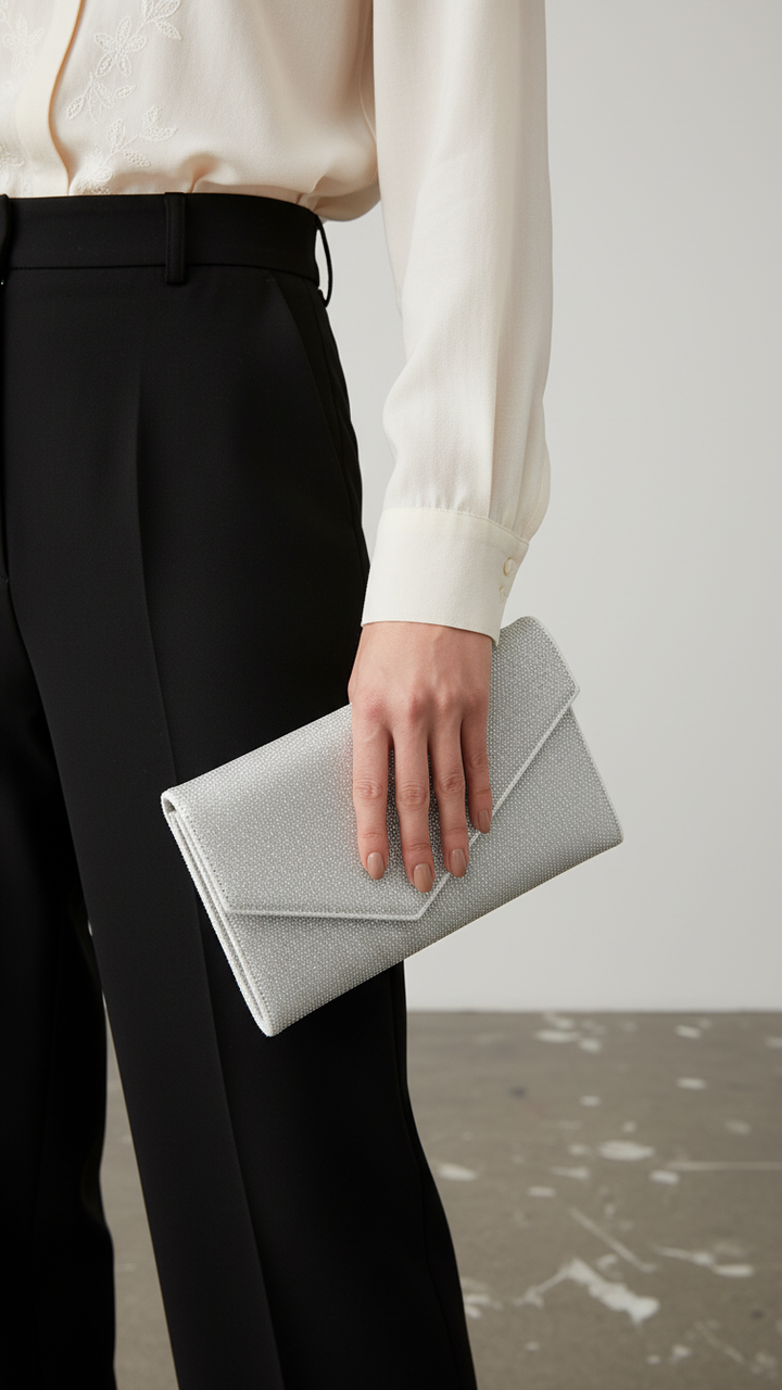 Silver Bridal Clutch P24346