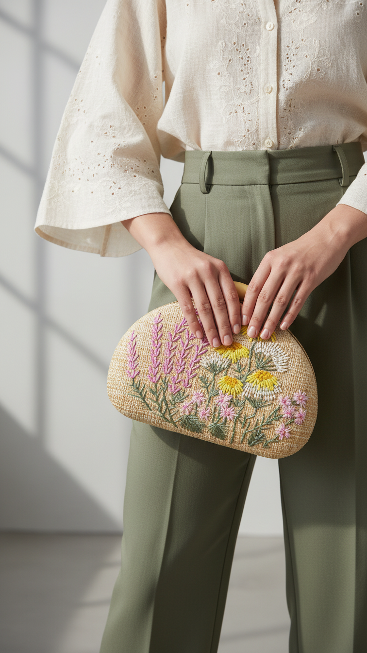 Beige Women Fancy Clutch P24388