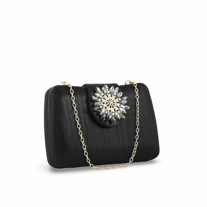Black Fancy Clutch P24391
