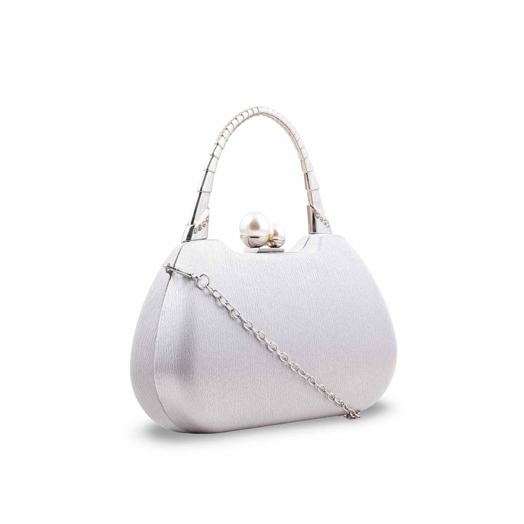 Silver Formal Clutch For Ladies P24405
