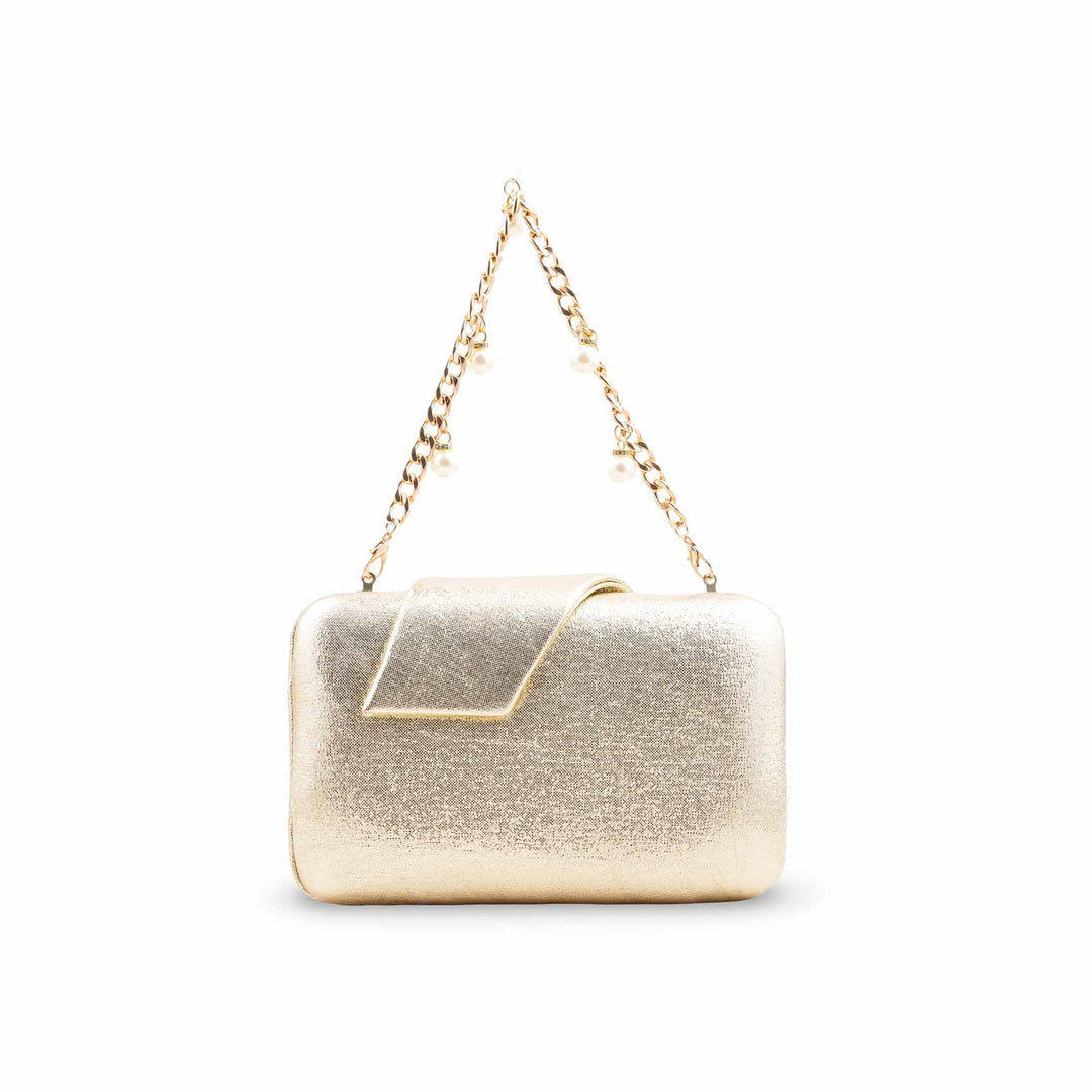 Golden Fancy Clutch For Ladies P24407