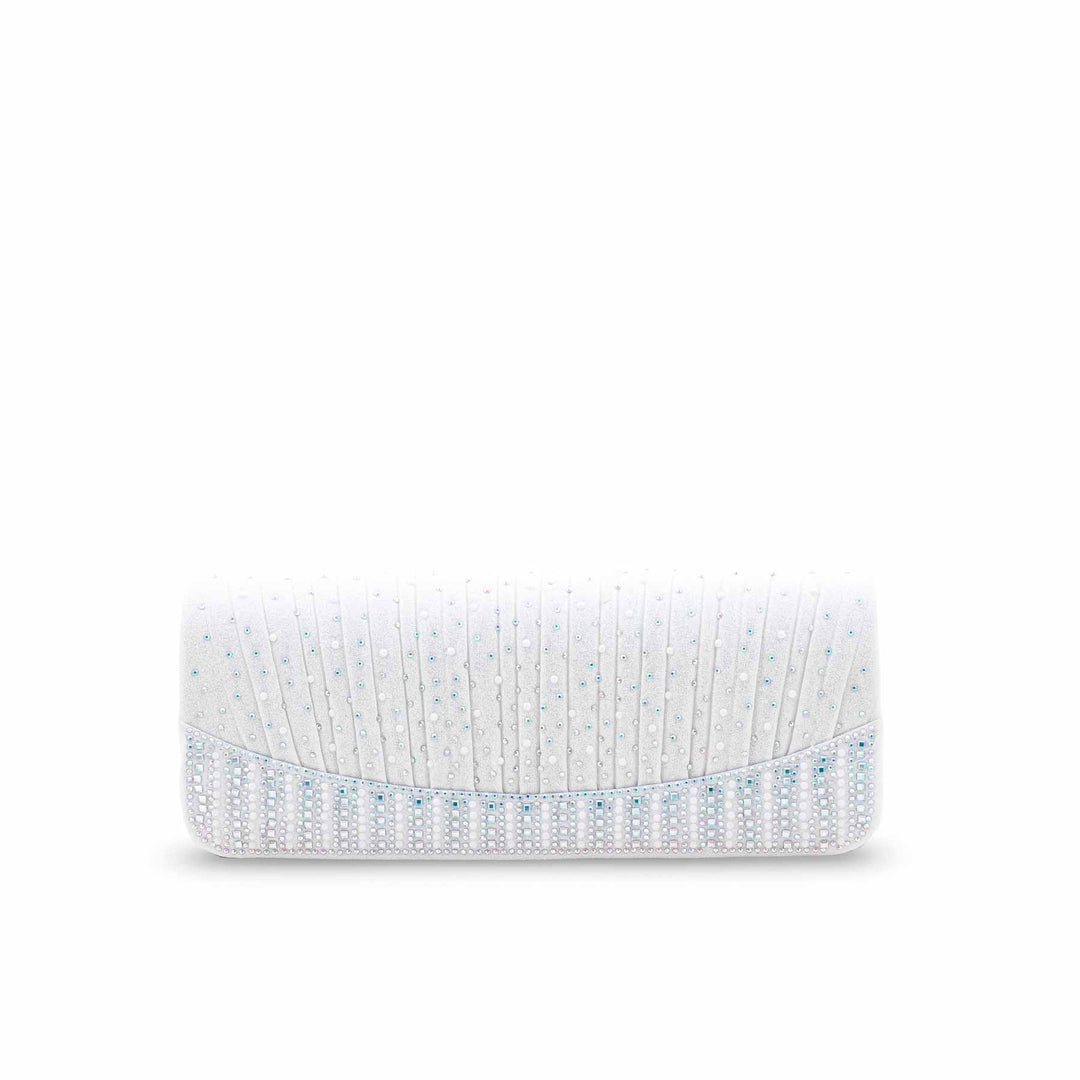 White Fancy Clutch For Ladies P24409