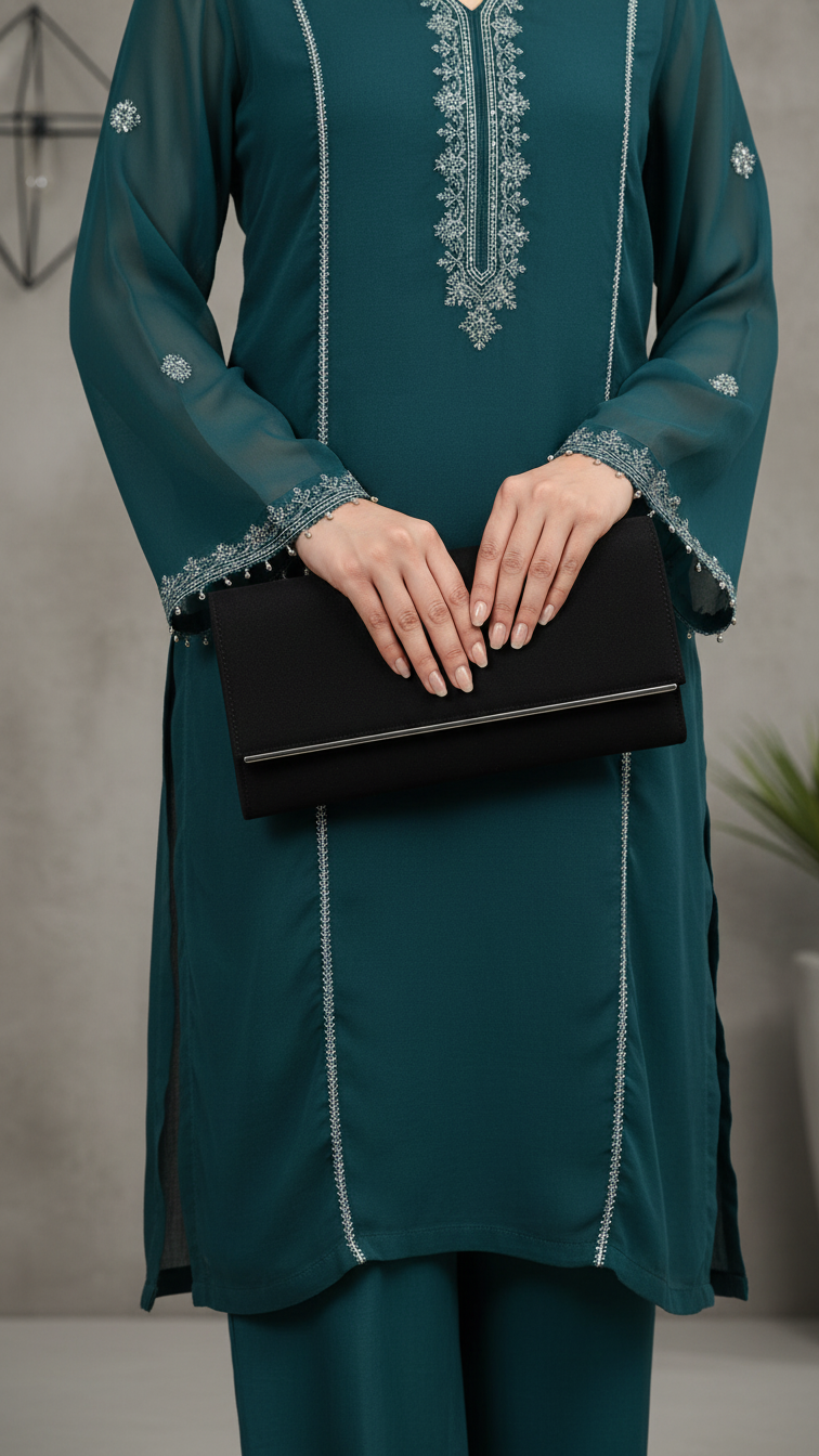Black Formal Clutch For Women P24410