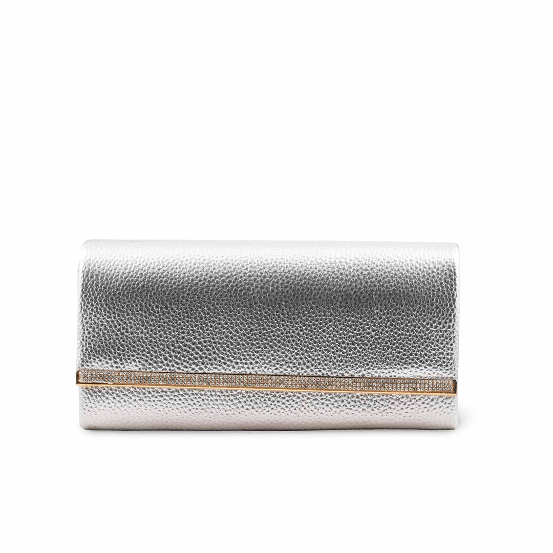 Silver Formal Clutch For Ladies P24417