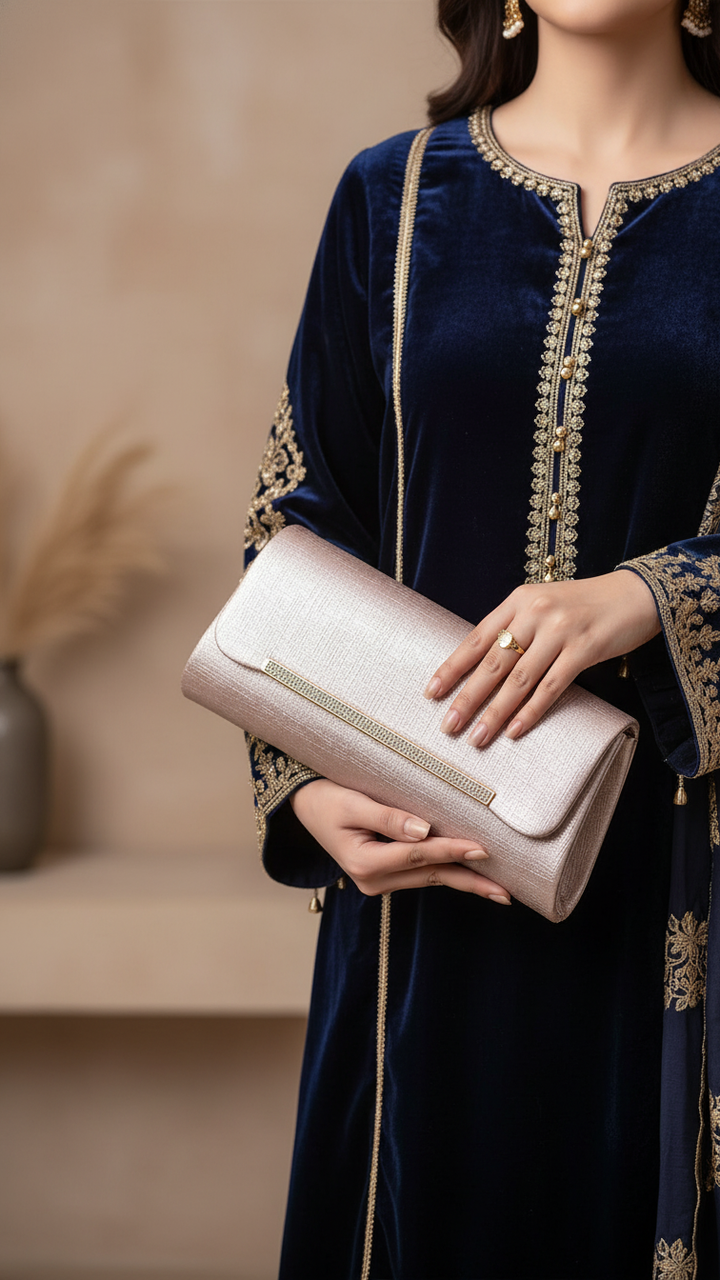 Pink Fancy Clutch For Ladies P24419
