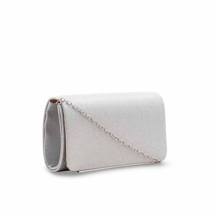 Silver Fancy Clutch For Women P24421