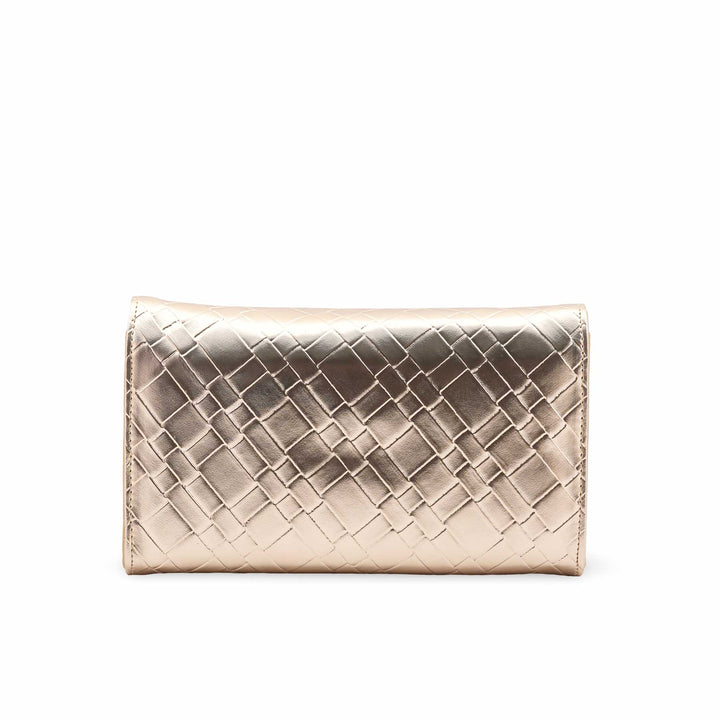Golden Formal Clutch For Ladies P24423
