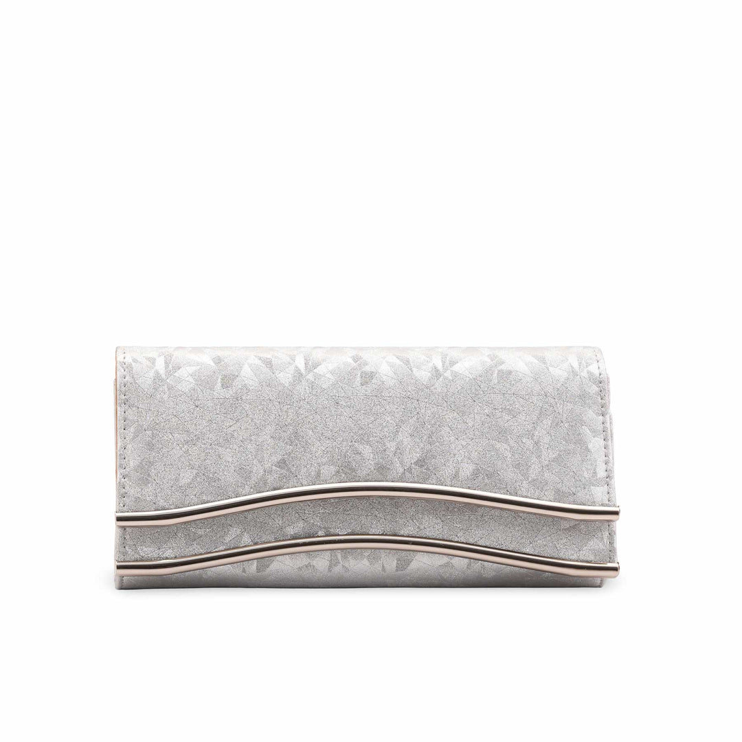 Silver Fancy Clutch For Women P24425