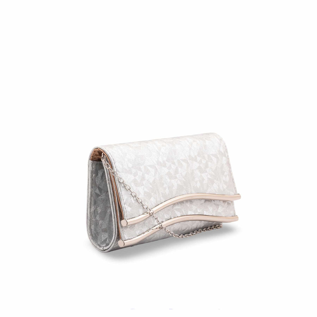 Silver Fancy Clutch For Women P24425