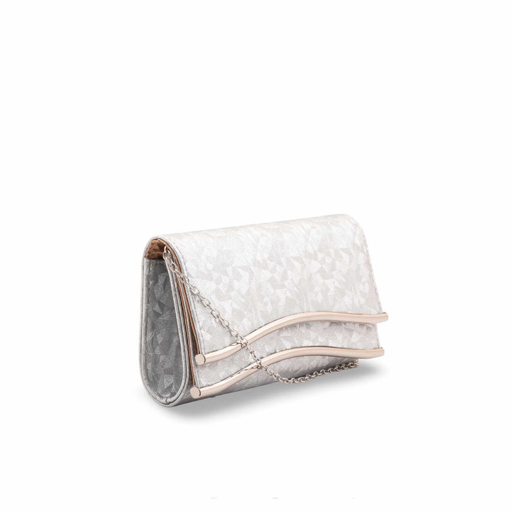 Silver Fancy Clutch For Women P24425
