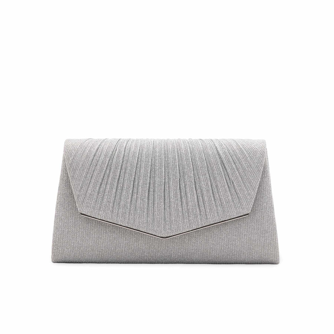 Silver Fancy Clutch For Women P24430