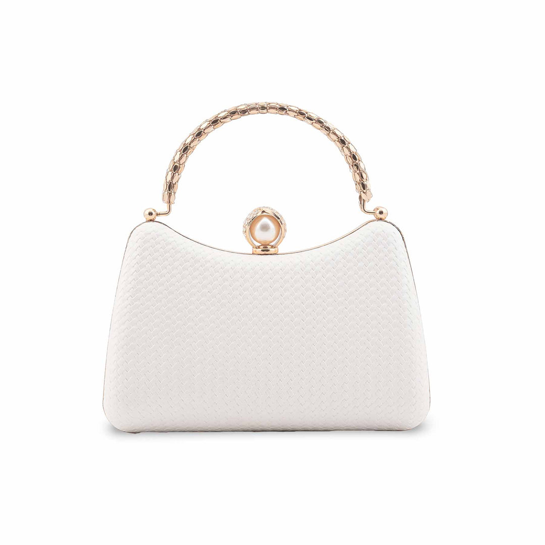 White Formal Clutch For Women P24431