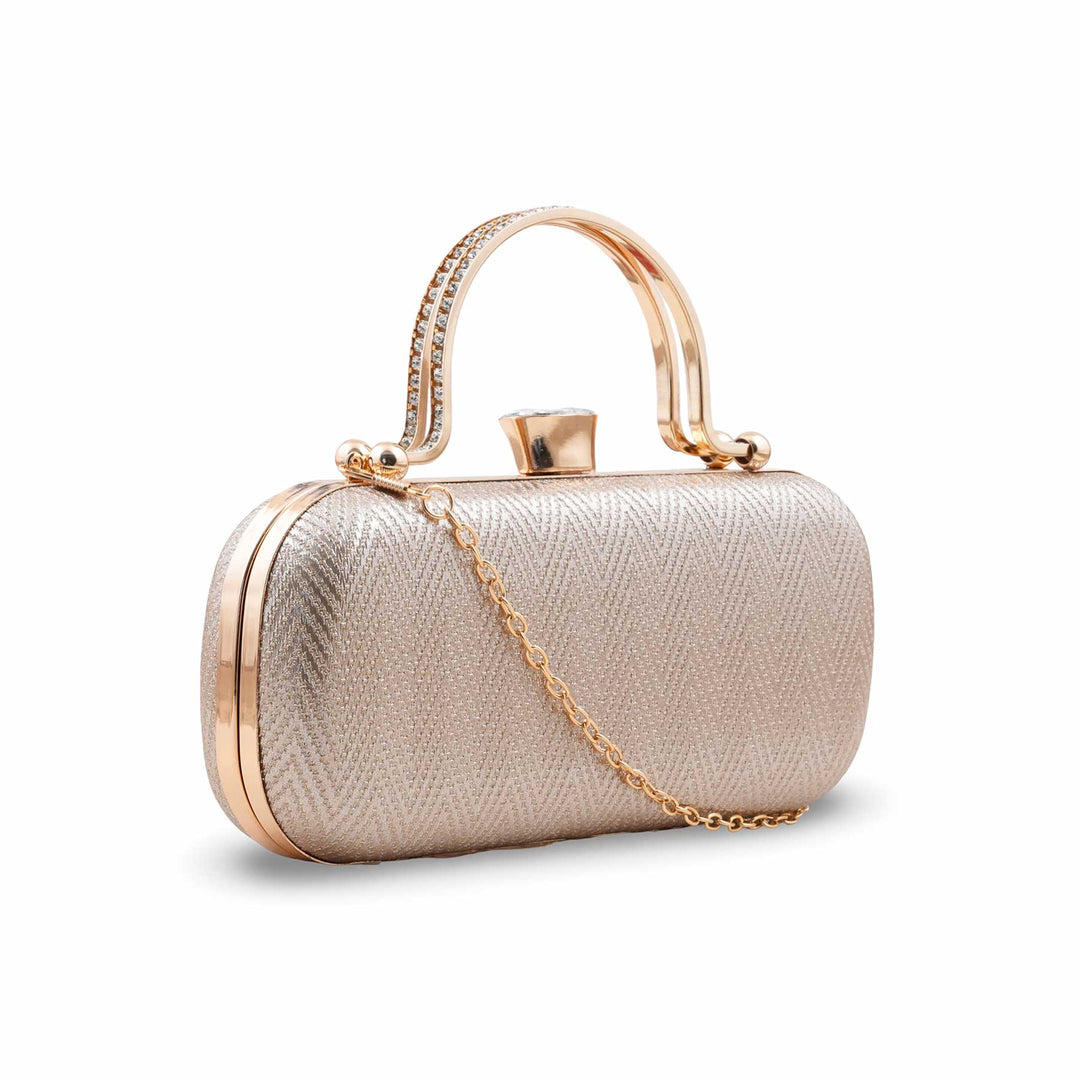 Golden Fancy Clutch For Women P24432