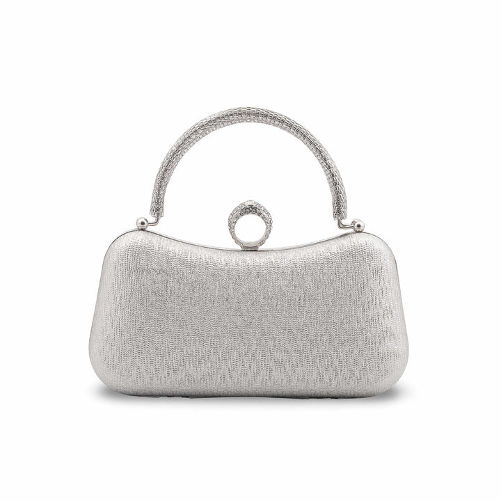 Silver Formal Clutch For Ladies P24437
