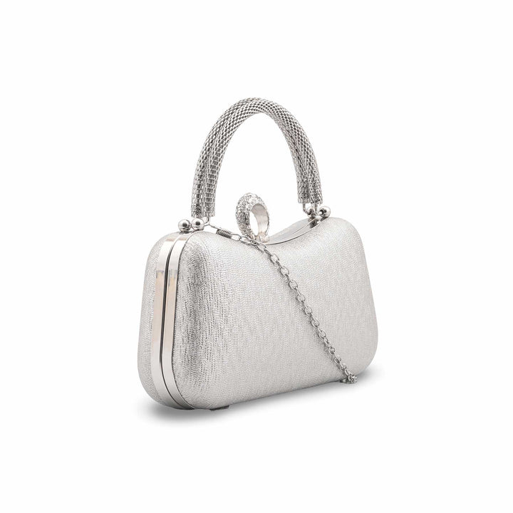 Silver Formal Clutch For Ladies P24437