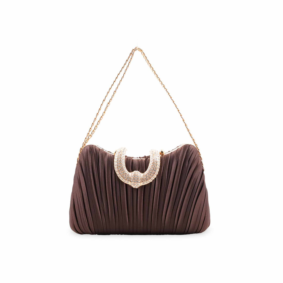 Coffee Formal Clutch For Ladies P24439