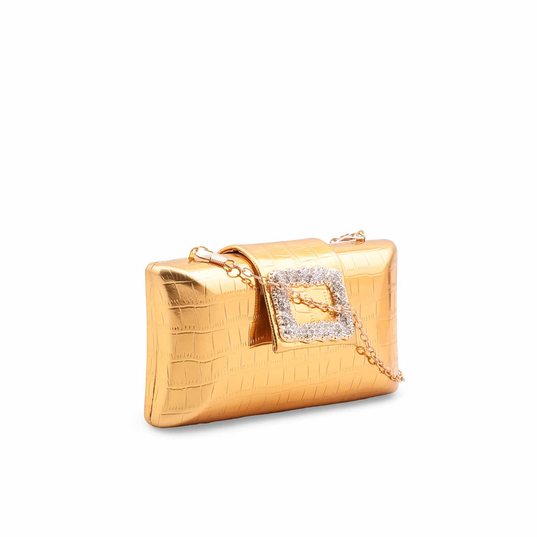 Golden Formal Clutch For Women P24443