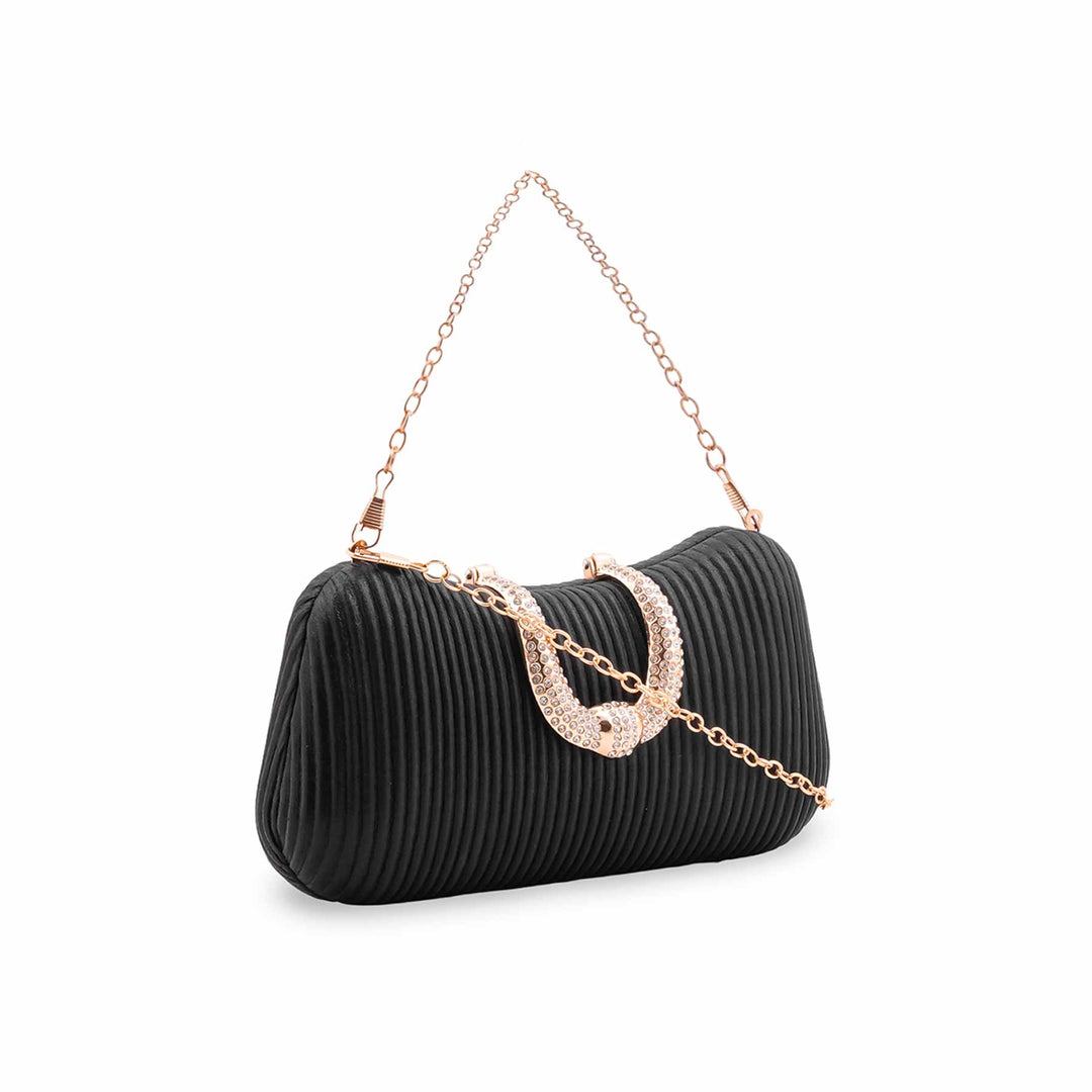 Black Fancy Clutch For Ladies P24444
