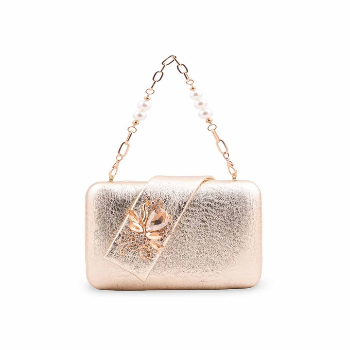 Golden Fancy Clutch For Ladies P24446