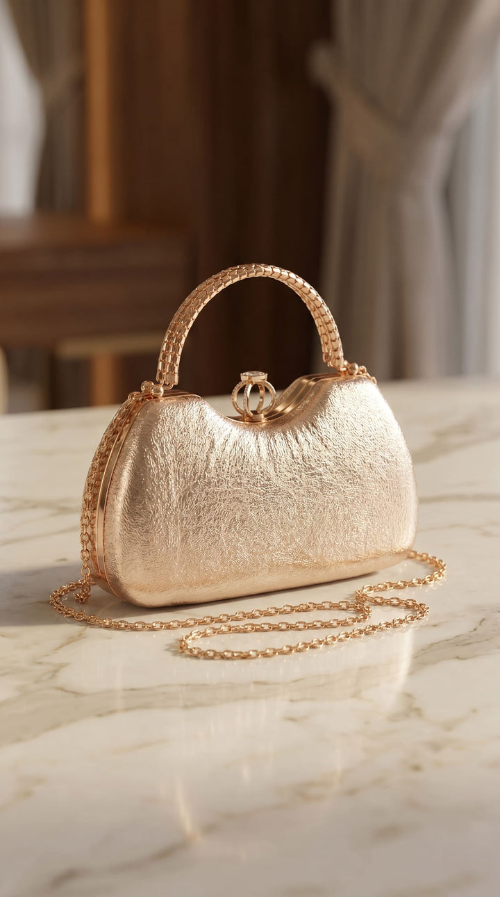 Golden Fancy Clutch For Ladies P24447