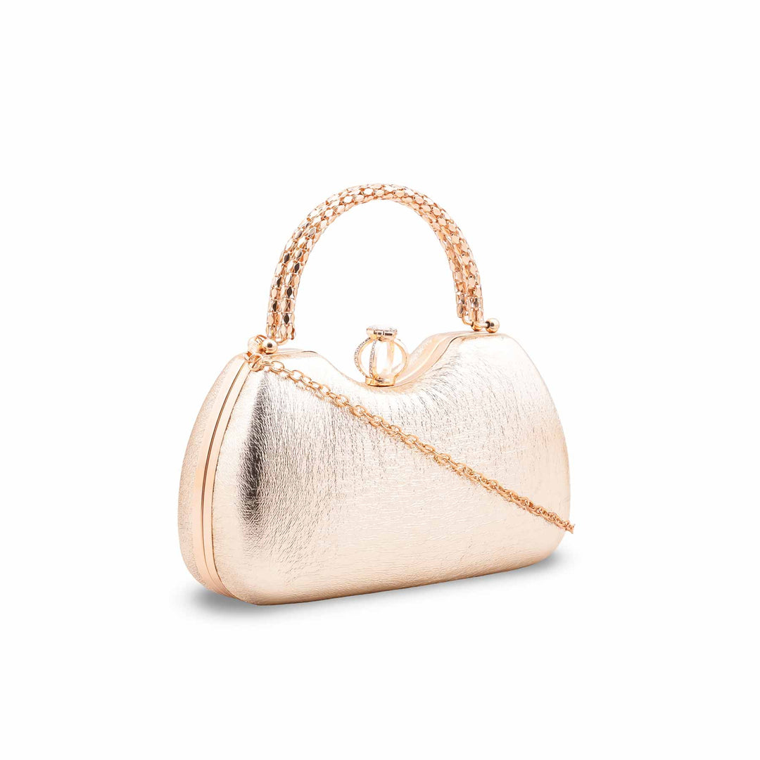 Golden Fancy Clutch For Ladies P24447