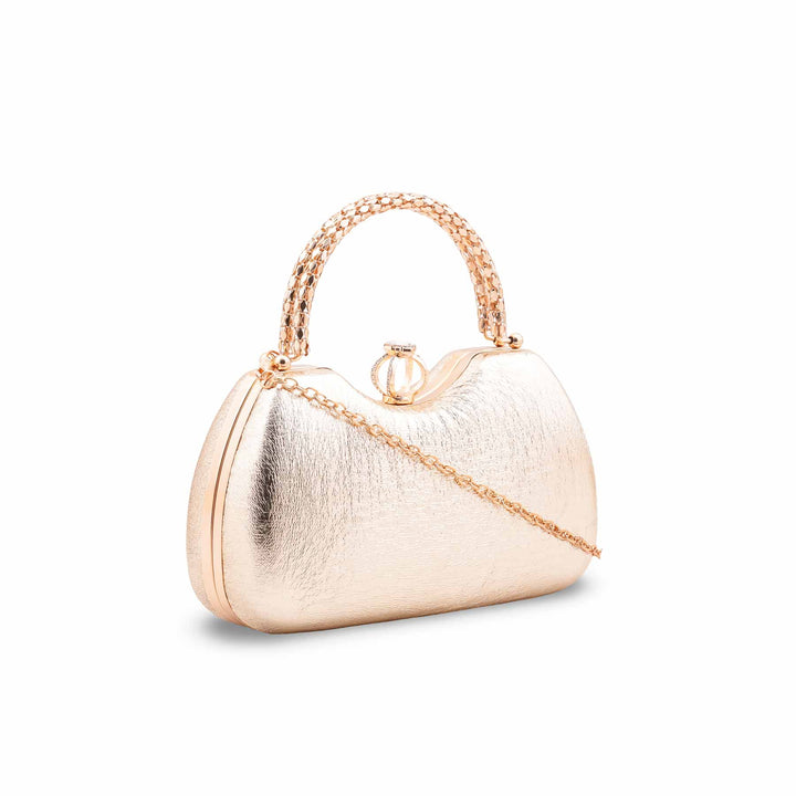 Golden Fancy Clutch For Ladies P24447