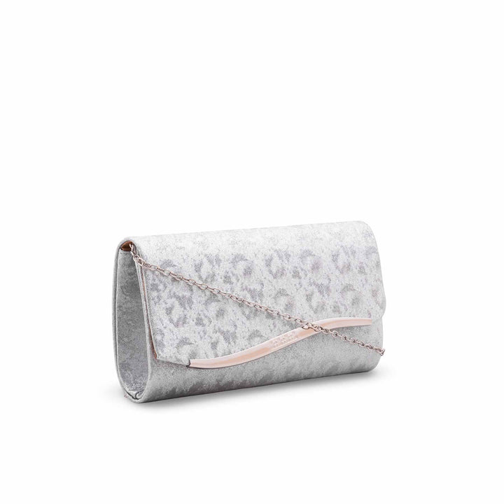 Silver Fancy Clutch For Ladies P24458