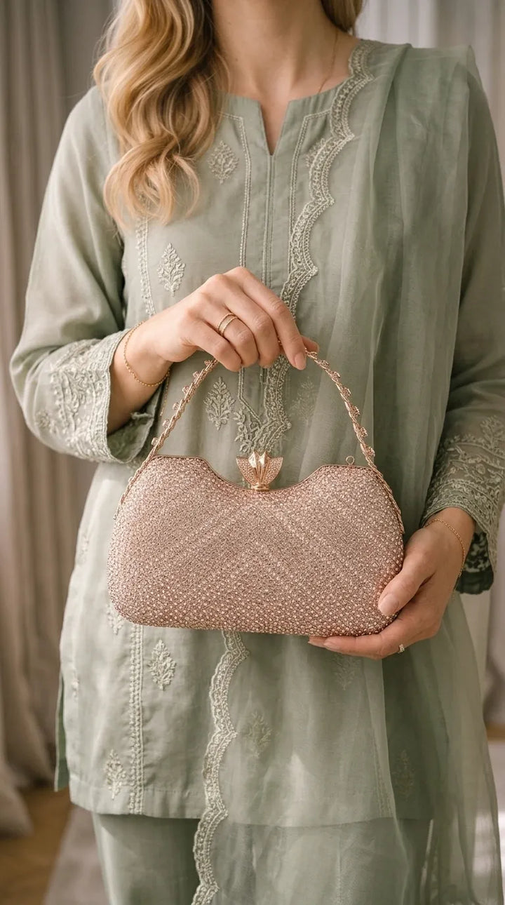 Golden Bridal Clutch P24468