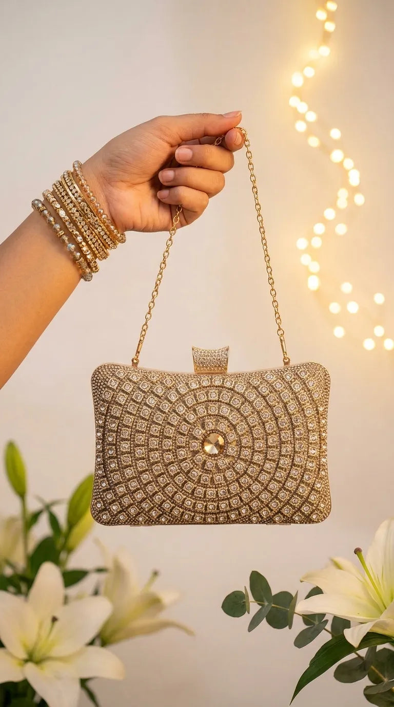 Golden Bridal Clutch P24549