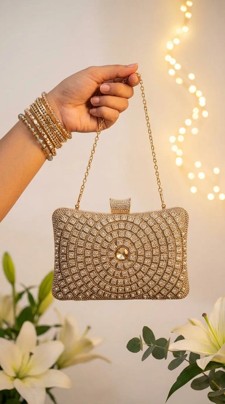Golden Bridal Clutch P24549