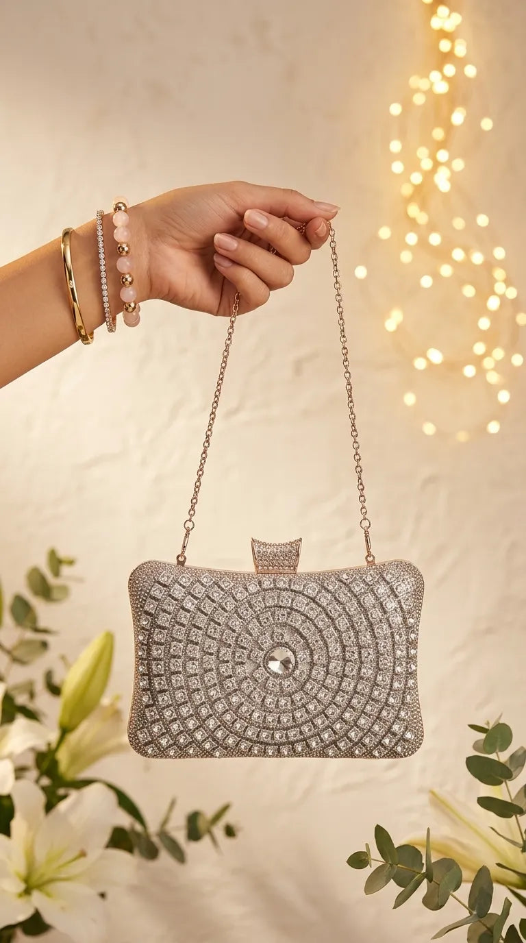 Silver Bridal Clutch P24549