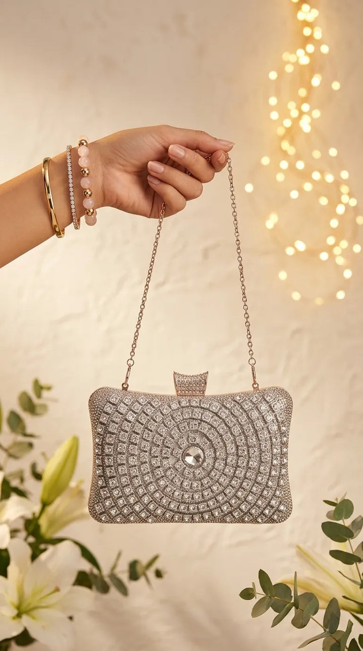 Silver Bridal Clutch P24549