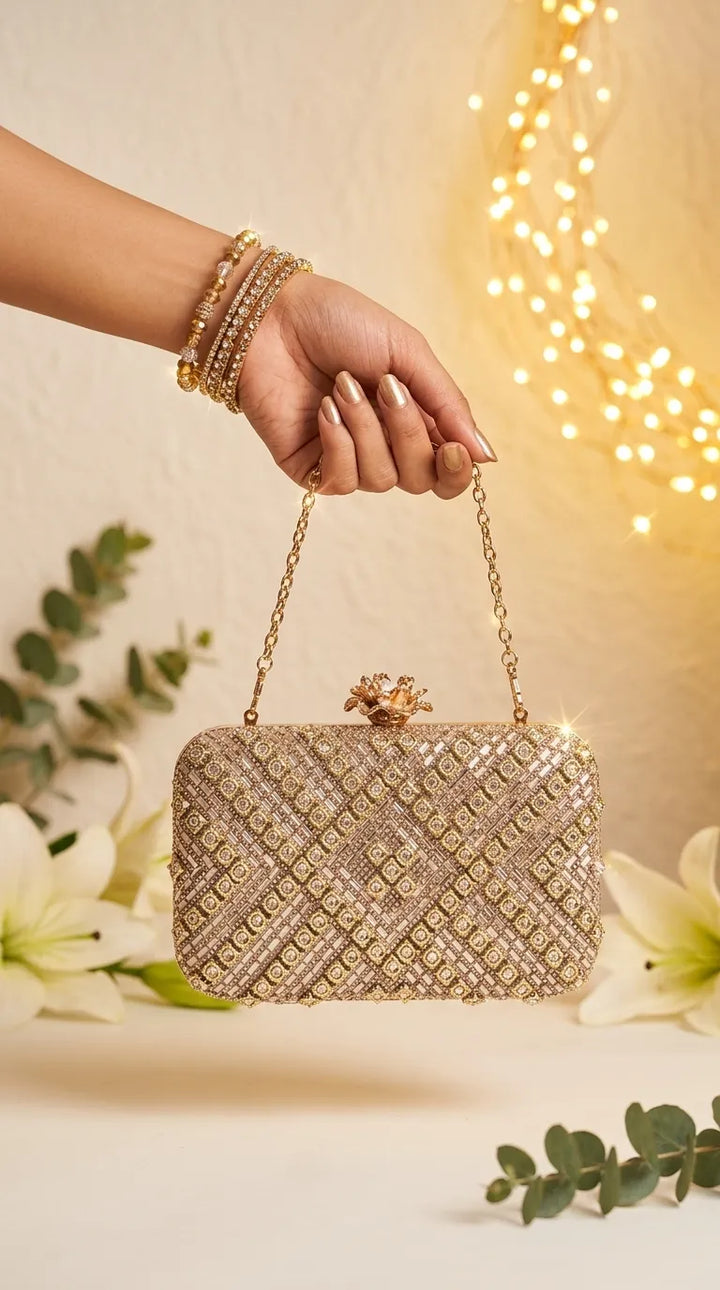 Golden Bridal Clutch P24550